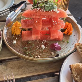 Le Great Outdoor - Watermelon salad - Mediterranean Near Me - Santa Monica, California Le Great Outdoor - Watermelon salad - Mediterranean Near Me - Santa Monica, California