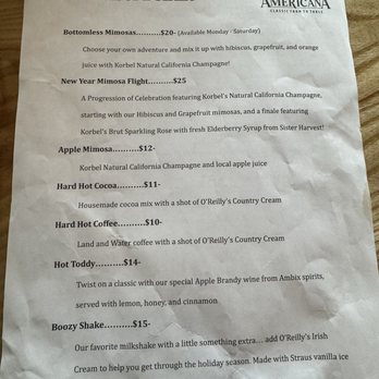 Americana - Menu 2025 - American Near Me - Santa Rosa, California Americana - Menu 2025 - American Near Me - Santa Rosa, California