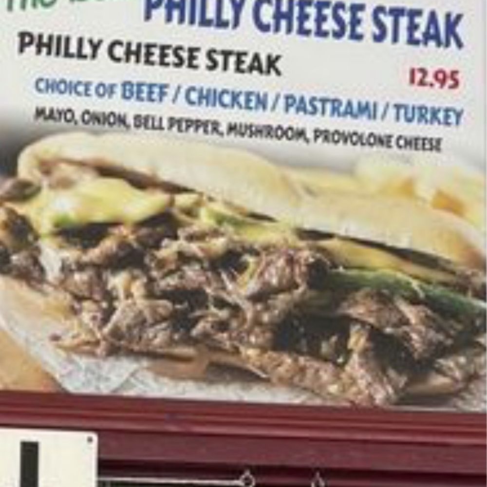 What they claim is on their Philly cheese steak. What they claim is on their Philly cheese steak.