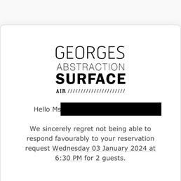 Reservation cancellation email received less than 24 hours before reservation time.