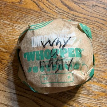Burger King - the wrapper of a burger - Burgers Near Me - Waverly, Iowa
