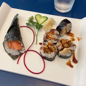 Omi Sushi - Chicken Tempura and Smoked Salmon hand rolled - Sushi Bars Near Me - East Lansing, Michigan Omi Sushi - Chicken Tempura and Smoked Salmon hand rolled - Sushi Bars Near Me - East Lansing, Michigan