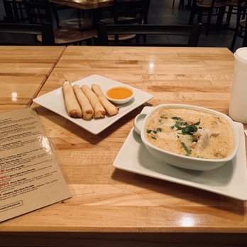 Mint Thai Kitchen - Cream Cheese Rolls and Tom Kha Coconut Chicken Soup - Thai Near Me - Houston, Texas
