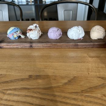 Love's Ice Cream - $11 Flight: Superhuman, Coconut Fudge, Lavender Blueberry, Amaretto Cherry, and Blood Orange Mango - Gelato Near Me - Grand Rapids, Michigan Love's Ice Cream - $11 Flight: Superhuman, Coconut Fudge, Lavender Blueberry, Amaretto Cherry, and Blood Orange Mango - Gelato Near Me - Grand Rapids, Michigan