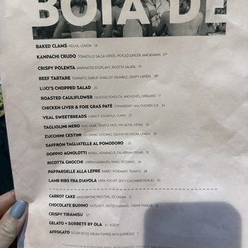 Boia De - Menu from May - Italian Near Me - Miami, Florida