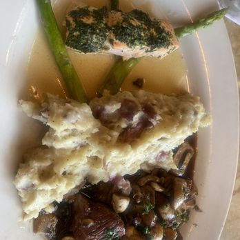 The Cheesecake Factory - Steak Diane* and Herb Crusted Salmon --- my itty bitty salmon - Desserts Near Me - Chula Vista, California