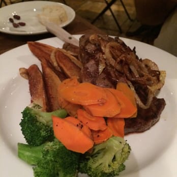 Le Petit Café - My friend had the ribeye steak and was happy as well. I tried the potatoes.. Lovely! - Coffee & Tea Near Me - Brooklyn, New York