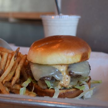 Buns Burgers - Original Double with fries + Chocolate milkshake - Burgers Near Me - Rhinebeck, New York Buns Burgers - Original Double with fries + Chocolate milkshake - Burgers Near Me - Rhinebeck, New York