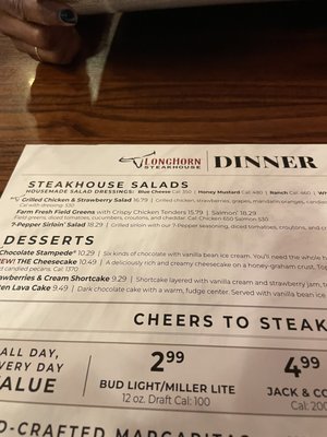 Menu photo 5 LongHorn Steakhouse Newburgh, NY