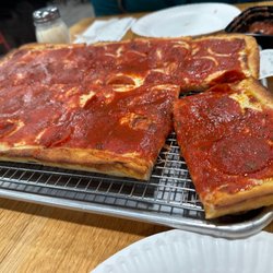 Santucci’s Original Square Pizza - Wildwood, NJ - Original pie with pepperoni