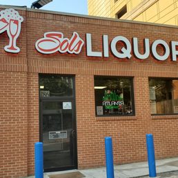 the front of a liquor store the front of a liquor store