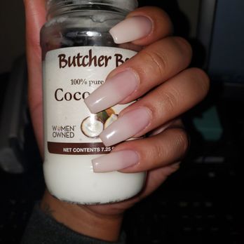Detail Nails - Perfect nude coffin-shaped nails - Nail Salons Near Me - North Providence, Rhode Island