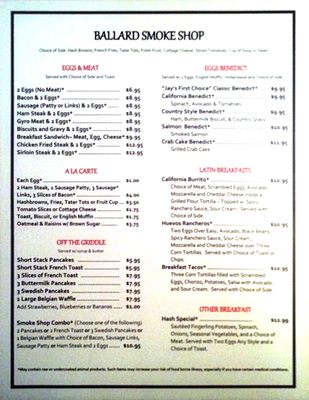 Menu photo 6 Ballard Smoke Shop Seattle, WA