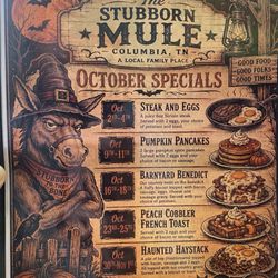 The Stubborn Mule - October Specials