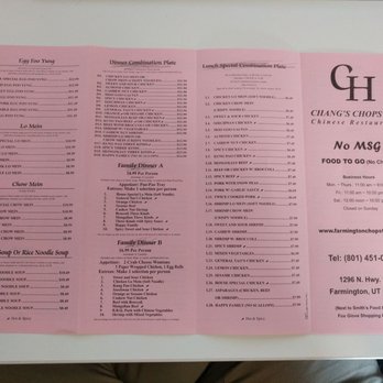Changs Chopstix - Menu - Chinese Near Me - Farmington, Utah