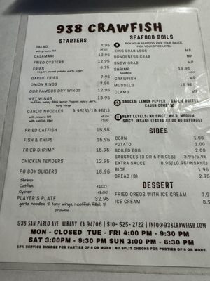 Menu photo 3 938 Crawfish Albany, CA