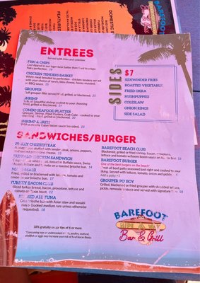 Menu photo 6 Barefoot Hide A Way Grill Panama City Beach, FL