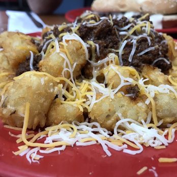 Hawkes House - Tater tots covered in cheese and chili. - American Near Me - Maysville, Georgia Hawkes House - Tater tots covered in cheese and chili. - American Near Me - Maysville, Georgia