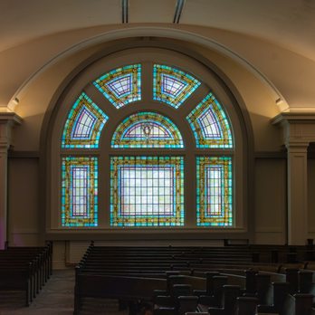 Town Hall - Stained glass window and pews in the Great Hall space. - Town Hall Near Me - Seattle, Washington Town Hall - Stained glass window and pews in the Great Hall space. - Town Hall Near Me - Seattle, Washington