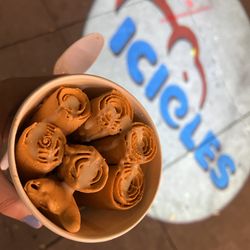 ICICLES - Thai iced tea ice cream with condensed milk drizzle.