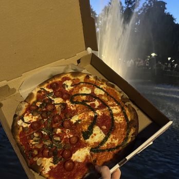 Rubirosa - Small Rubirosa Supreme & Tie Dye Pizza -- eaten at Washington Square Park - Italian Near Me - New York, New York Rubirosa - Small Rubirosa Supreme & Tie Dye Pizza -- eaten at Washington Square Park - Italian Near Me - New York, New York