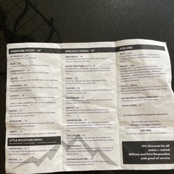 Swiftfired Pizza Co - Inside of menu