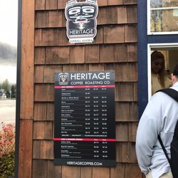 Heritage Coffee Roasting - Name of the place and menu while ordering