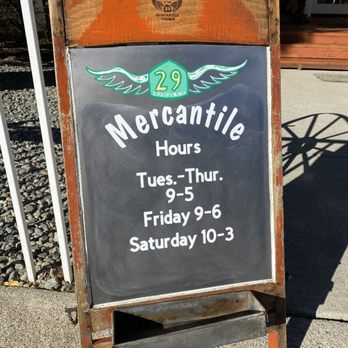 Koontz Mercantile - a blackboard sign for hours - Furniture Stores Near Me - Middletown, California Koontz Mercantile - a blackboard sign for hours - Furniture Stores Near Me - Middletown, California