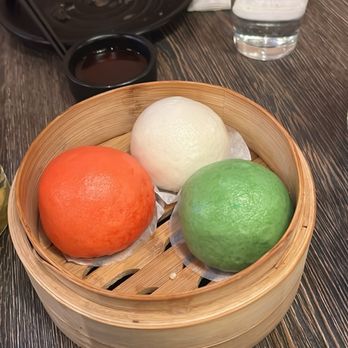 Dumpling Time - Dessert bao trio - Green tea, Taro, Egg custard - Dim Sum Near Me - Palo Alto, California Dumpling Time - Dessert bao trio - Green tea, Taro, Egg custard - Dim Sum Near Me - Palo Alto, California