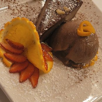 Osteria Rustica - Chocolate mousse like Cake with chocolate Gelato - Italian Near Me - Bunnell, Florida
