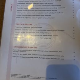 Lunch menu