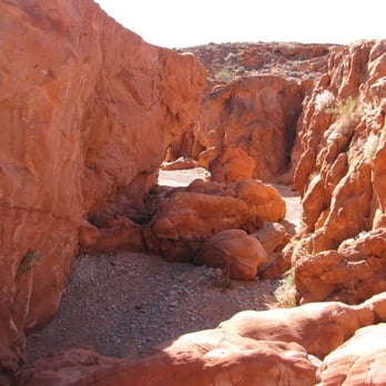 Charlie's Spring - The view from the second dry fall.  Beautiful sandstone! - Hiking Near Me - Overton, Nevada