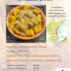 Halisi Africa - East African inspired bowl with coconut curry, pilau rice & plantains