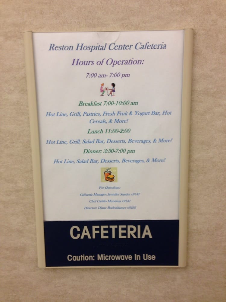 RESTON HOSPITAL CENTER CAFETERIA Updated October 2024 12 Reviews