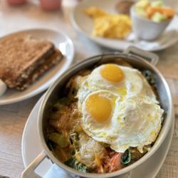 Honey Berry Pancakes and Cafe - Veggie Skillet w/ sunny side up eggs