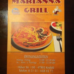 Marianna Grill - Die Speisekarte des Marianna Grills - auch auf Bestellung.