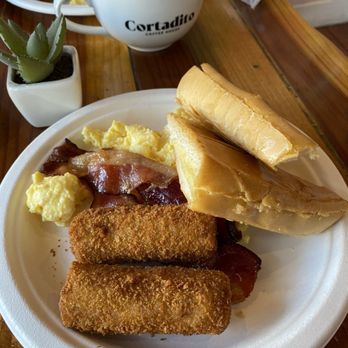 Cortadito Coffee House - Cuban Breakfast with bacon but it - Coffee & Tea Near Me - Miami Beach, Florida Cortadito Coffee House - Cuban Breakfast with bacon but it - Coffee & Tea Near Me - Miami Beach, Florida