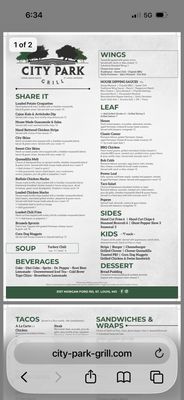 Menu photo 1 City Park Grill Saint Louis, MO Menu photo 1 City Park Grill Saint Louis, MO