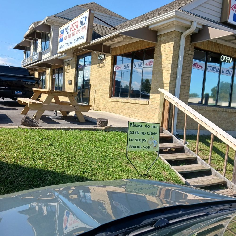 The Pizza Box - Streetside, the smoker(sorry, not visible), is to the left closer to traffic. The pawn shop is attached, left of the business sign. - Pizza Near Me - Virginia Beach, Virginia The Pizza Box - Streetside, the smoker(sorry, not visible), is to the left closer to traffic. The pawn shop is attached, left of the business sign. - Pizza Near Me - Virginia Beach, Virginia