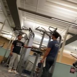 Wellness Center at the Union Health Park YMCA - Hogging up the machine while chatting a whole 20 minutes!!! I asked politely and they said "wait all you want!"