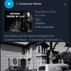 Graestone Manor Bed and Breakfast - Appearing on an episode of "Within these Walls" on Amazon Prime - Paranormal Investigation