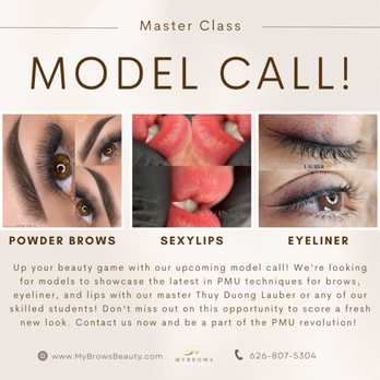 Mybrows Studio & Academy - Calling all models! Get ready to up your beauty game with our upcoming model call in March! We're looking for models to showcase the latest - Permanent Makeup Near Me - Rancho Cucamonga, California Mybrows Studio & Academy - Calling all models! Get ready to up your beauty game with our upcoming model call in March! We're looking for models to showcase the latest - Permanent Makeup Near Me - Rancho Cucamonga, California