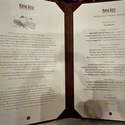 The seasonal course menu offerings. This is mid Feb right after they reopened. The seasonal course menu offerings. This is mid Feb right after they reopened.