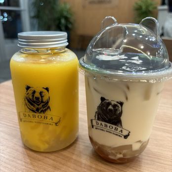 Daboba - Mango frappe without yogurt and honey golden pearl green milk tea - Bubble Tea Near Me - Gilbert, Arizona
