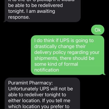 Puramint - The pharmacy suddenly claiming UPS is at fault when they are the ones who failed to confirm the address - Skin Care Near Me - Raleigh, North Carolina Puramint - The pharmacy suddenly claiming UPS is at fault when they are the ones who failed to confirm the address - Skin Care Near Me - Raleigh, North Carolina