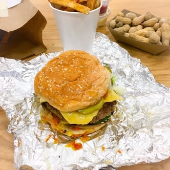 Five Guys - Little Cheeseburger - all the way + jalapeño peppers - Burgers Near Me - Miami, Florida
