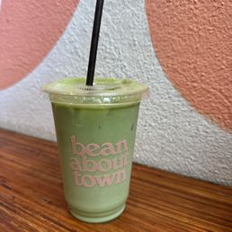 Iced Matcha Latte with Simple Syrup