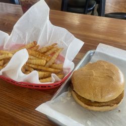 WTF Burgers - My burger is just meat and onion side crinkle fries