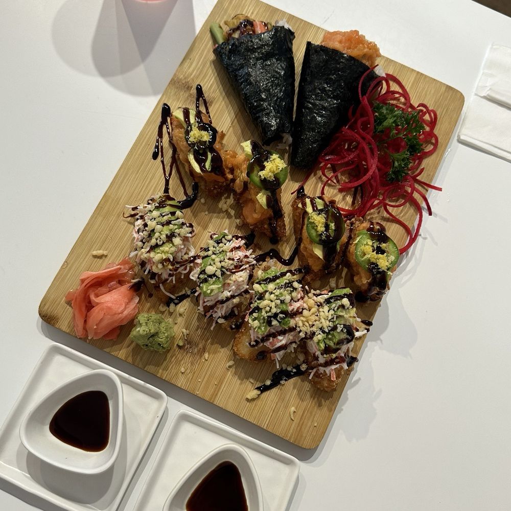 The Goblin - Crab salad crispy rice, Salmon crispy rice, crab handroll, and salmon handroll - Sushi Bars Near Me - Detroit, Michigan The Goblin - Crab salad crispy rice, Salmon crispy rice, crab handroll, and salmon handroll - Sushi Bars Near Me - Detroit, Michigan