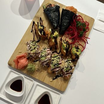 The Goblin - Crab salad crispy rice, Salmon crispy rice, crab handroll, and salmon handroll - Sushi Bars Near Me - Detroit, Michigan The Goblin - Crab salad crispy rice, Salmon crispy rice, crab handroll, and salmon handroll - Sushi Bars Near Me - Detroit, Michigan